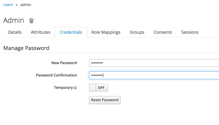 pwa keycloak 16 user credentials